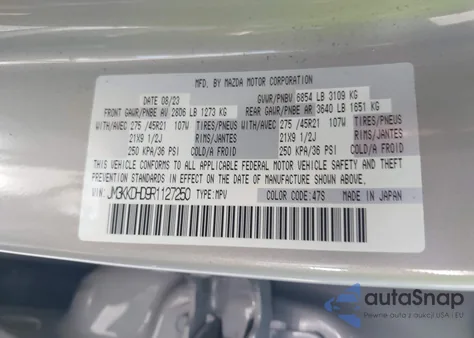 2024 Mazda Cx-90 3.3 Turbo Premium from USA, damaged, VIN JM3KKDHD9R1127250